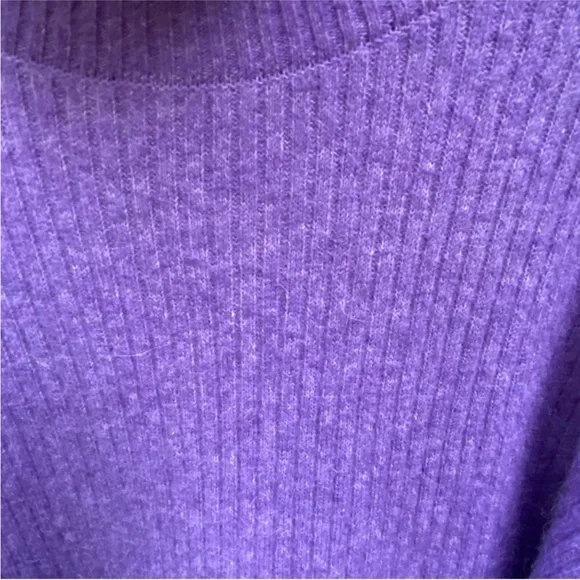 & Other Stories Oversized Turtleneck Knit Sweater Ribbed Alpaca Blend Purple - Picture 8 of 9